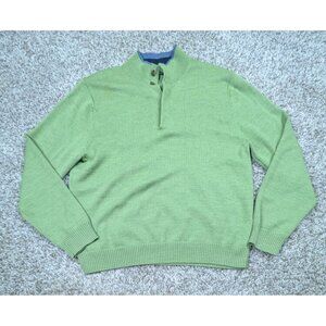 Brooks Brothers Extra Fine Italian Merino Wool Sweater Men's Medium 1/4 Button